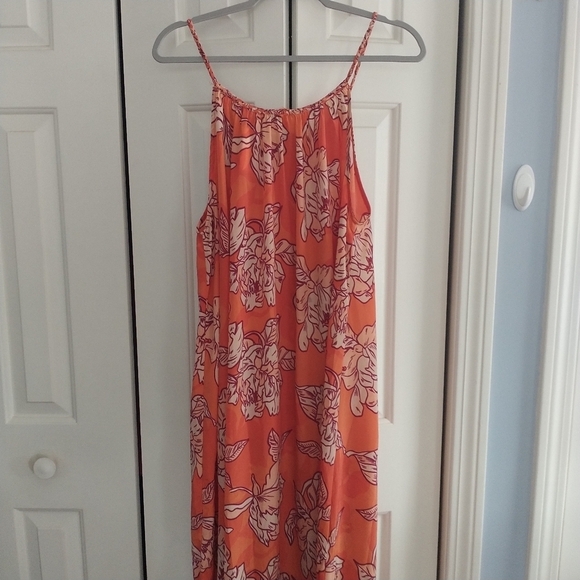 True Destinations Orange Floral Maxi Dress Coverup XS - Picture 8 of 13